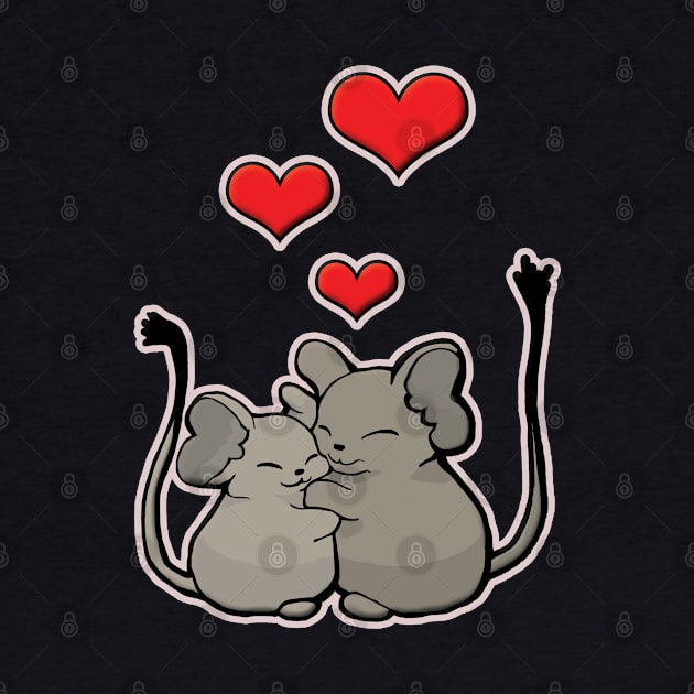 Degus Hug Hearts by Mystical_Illusion